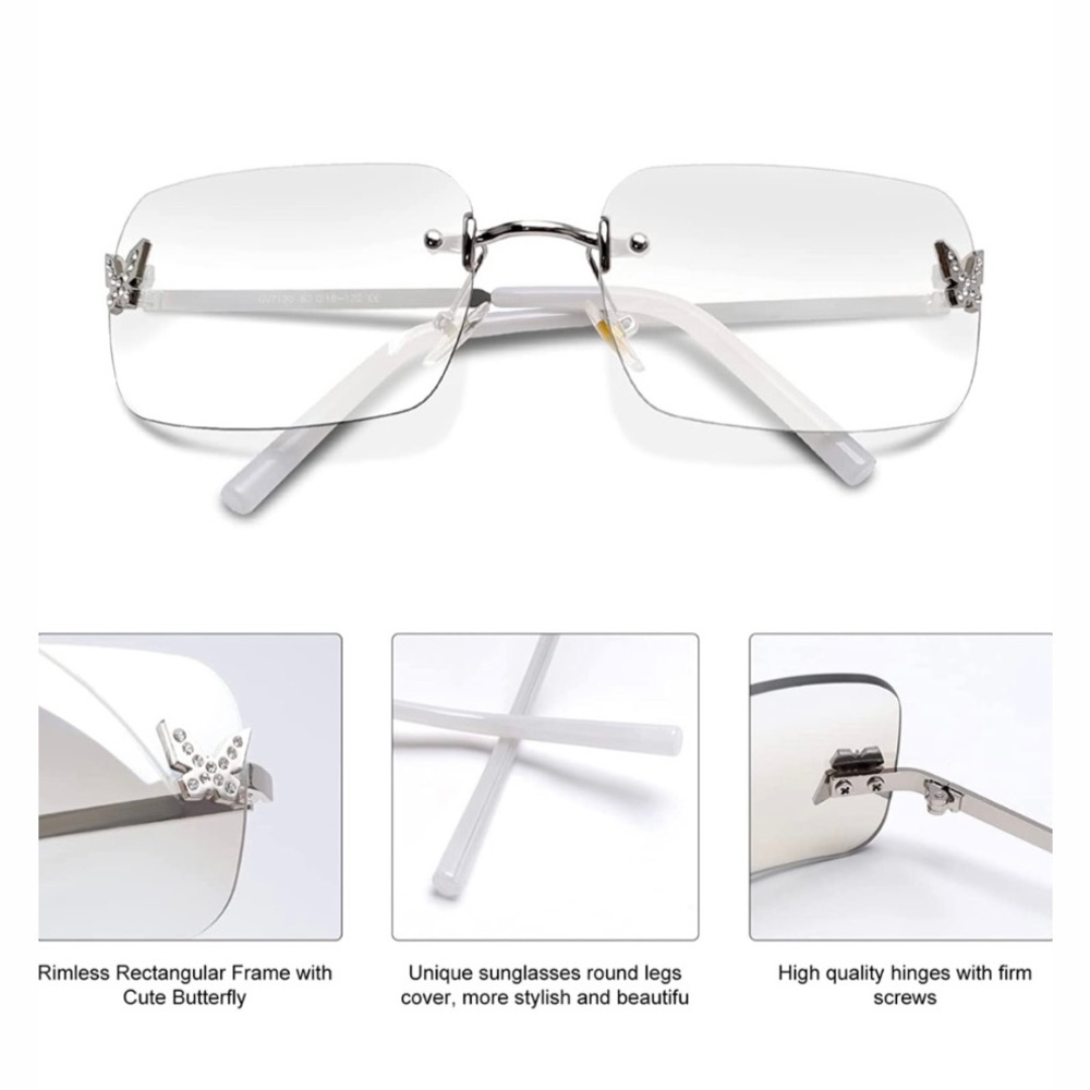 AMAZON BRAND TRENDY RIMLESS SUNGLASSES - Picture 3 of 3